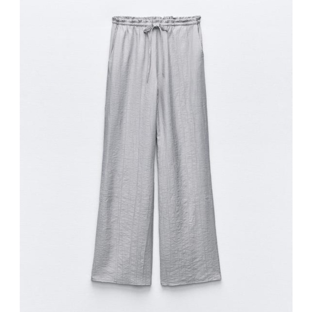 Zara Textures Wide-Leg Pants